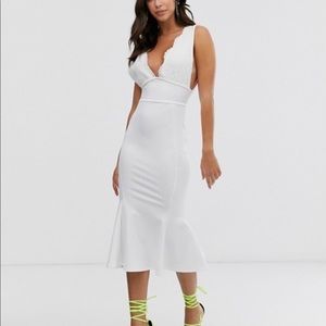 Brand New Asos Size 0 White LaceTop Bandage Dress